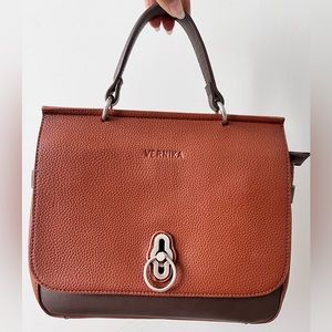 Two tone brown handbag